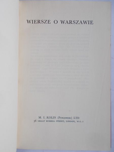 Wiersze o Warszawie. 1941 r.