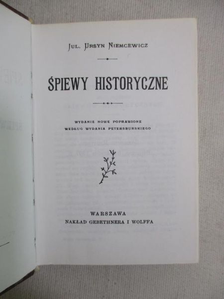 Niemcewicz Julian Ursyn - Śpiewy historyczne