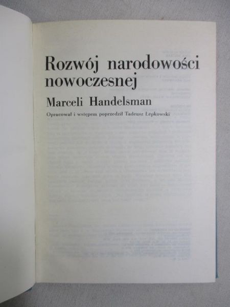 Handelsman Marceli - Rozwój narodowości nowoczesnej
