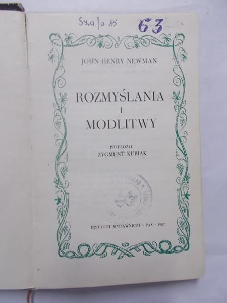 Rozmyślania i modlitwy