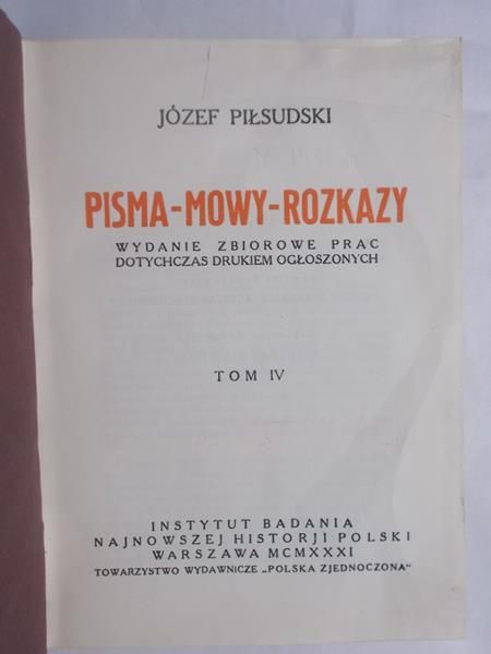 Pisma-mowy-rozkazy, tom IV, 1931 r.