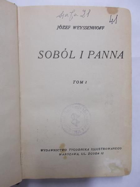 Soból i panna, tom I, 1927 r.