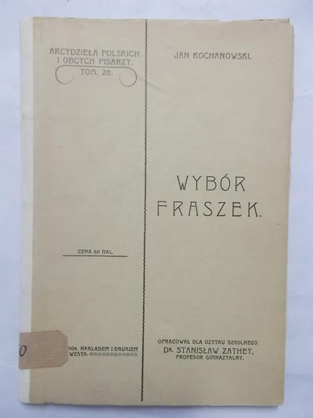 Wybór fraszek, 1904 rok