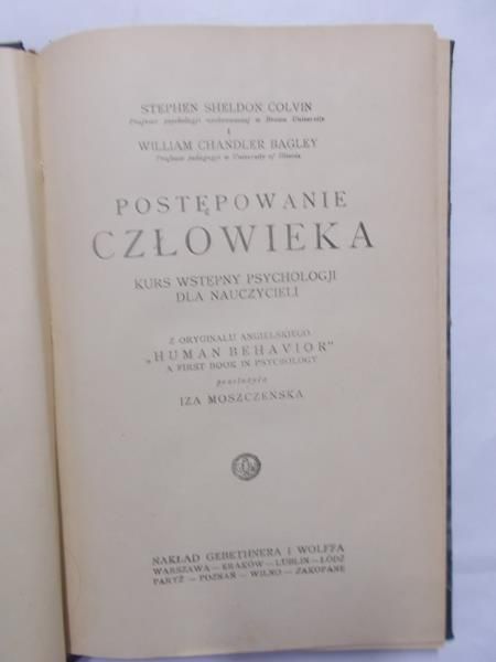 Postępowanie człowieka, ok. 1930 r.
