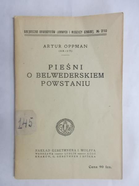 Pieśni o belwederskim powstaniu, 1918 r.