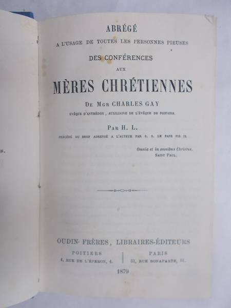 Meres Chretiennes. R. 1879