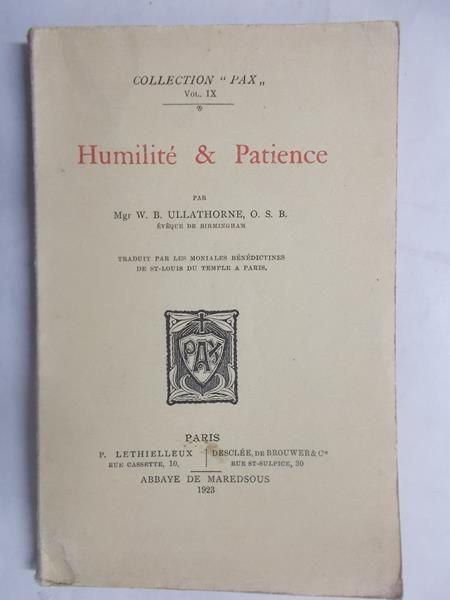 Humilite & Patience, 1923 r.