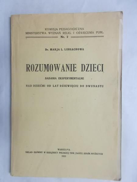 Rozumowanie dzieci, 1922