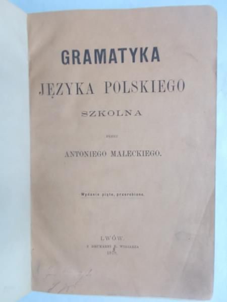 Gramatyka języka polskiego, 1878 r.