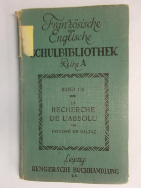 La recherche de l'absolu, 1928 r.
