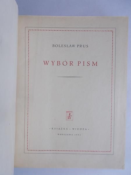 Prus Bolesław - Wybór pism