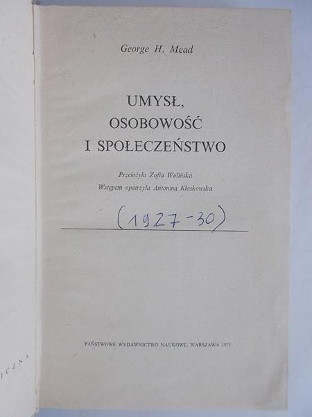 Umysł, osobowość i społeczeństwo