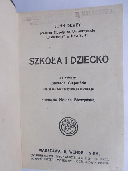 Szkoła  i dziecko, 1913