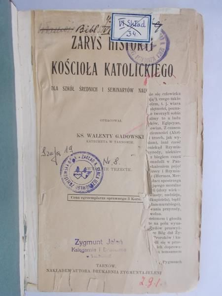 Gadowski Walenty - Zarys historyi kościoła katolickiego, 1912