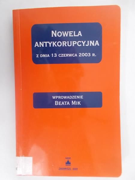 Nowela antykorupcyjna z dnia 13 czerwca 2003 r.