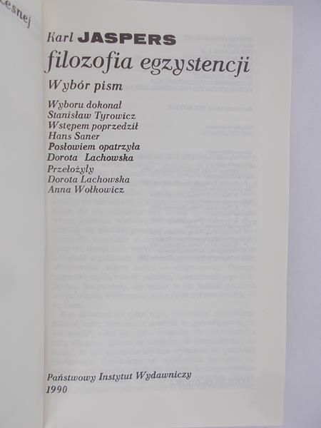 Karl Jaspers - Filozofia egzystencji