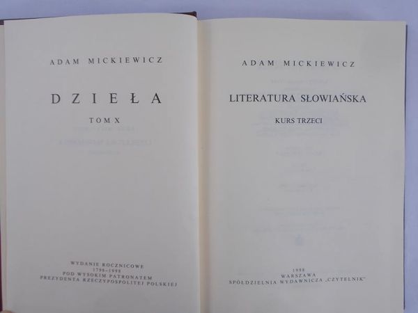 Mickiewicz Adam - Literatura słowiańska. Kurs trzeci