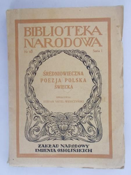 (opr.) - Średniowieczna poezja polska świecka, BN