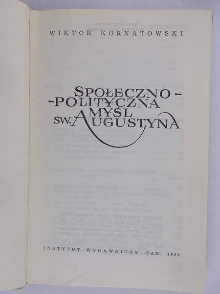 Społeczno - polityczna myśl Św. Augustyna