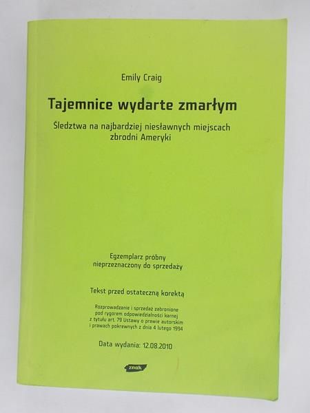 Craig Emily - Tajemnice wydarte zmarłym