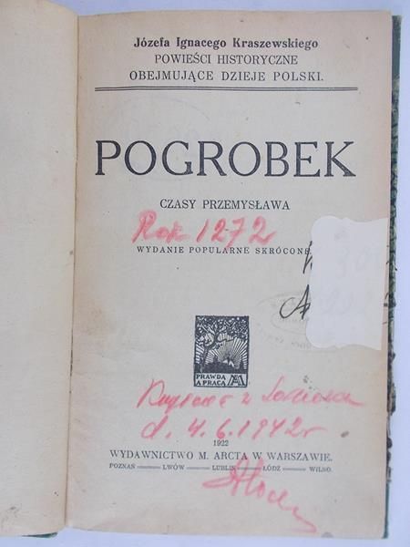 Pogrobek. R. 1922 wyd skrócone
