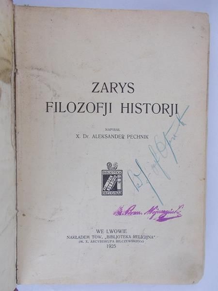 Zarys filozofji historji. R. 1925