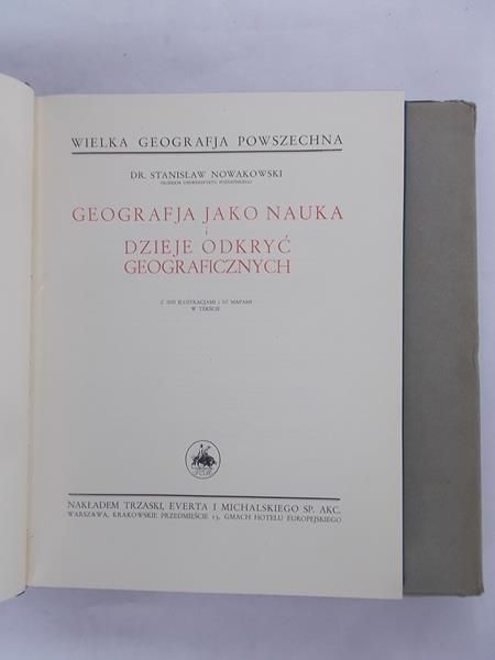 Geografja jako nauka i dzieje odkryć geograficznych, 1935r.