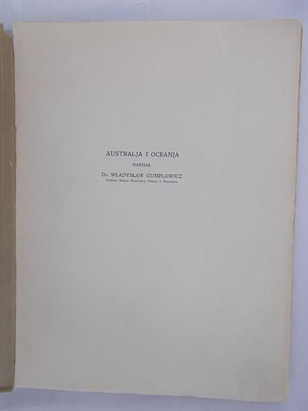 Australja i oceanja, 1933