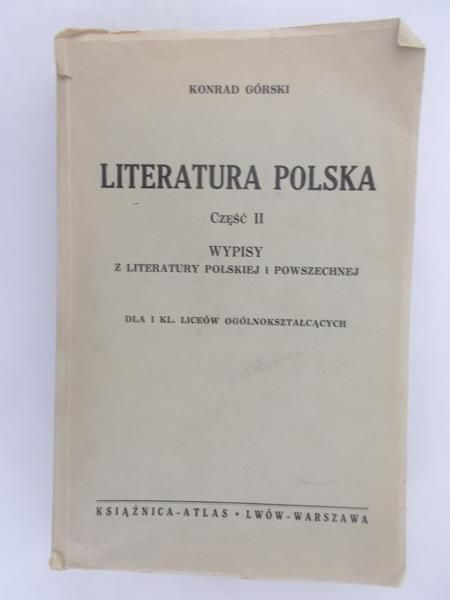 Literatura polska, część II, 1938 r.
