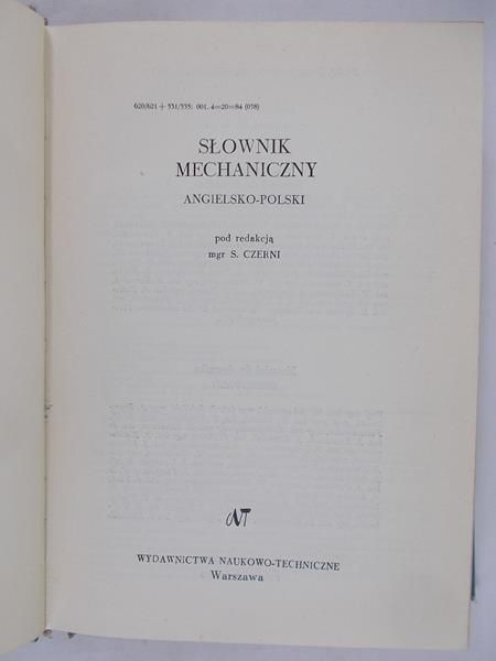 Słownik mechaniczny angielsko-polski