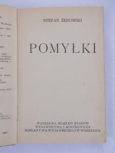 Pomyłki, 1923 r.