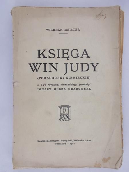 Księga win Judy, 1922 r.