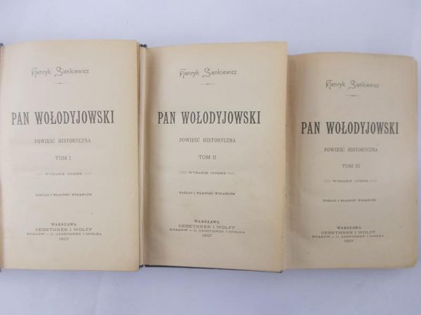 Pan Wołodyjowski, tom I-III, 1907 r.