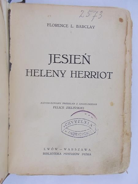 Barclay Florence L. - Jesień Heleny Herriot, 1931r.