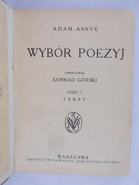 Adam Asnyk - Wybór poezyj