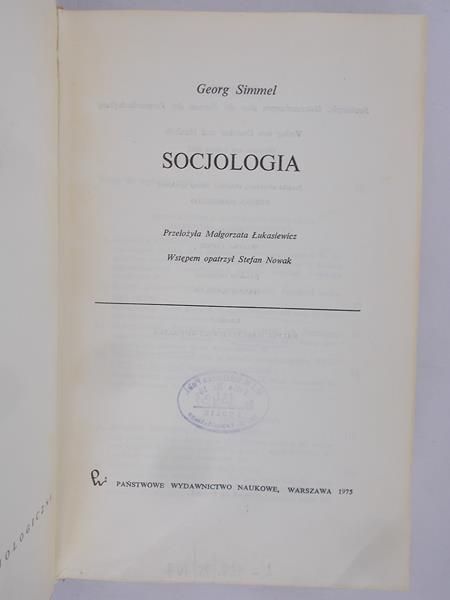 Simmel Georg - Socjologia