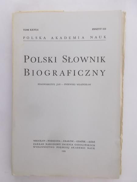 Polski Słownik Biograficzny Zeszyt 111