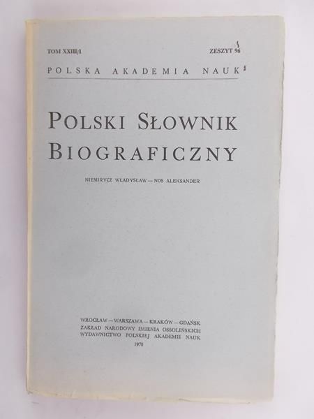 Polski słownik biograficzny – zeszyt 96