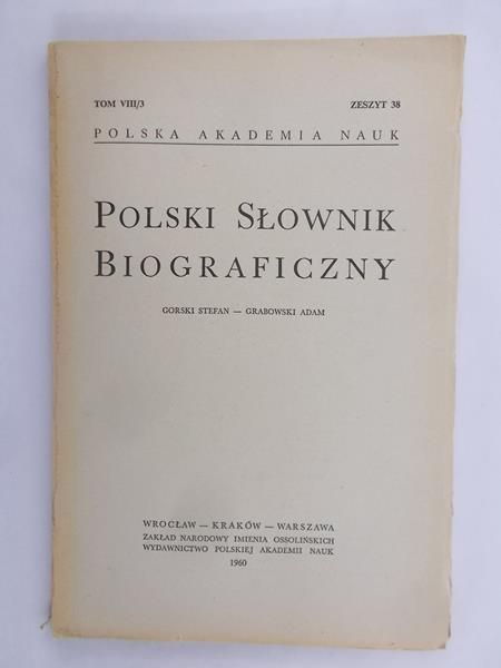 Polski Słownik Biograficzny Zeszyt 38