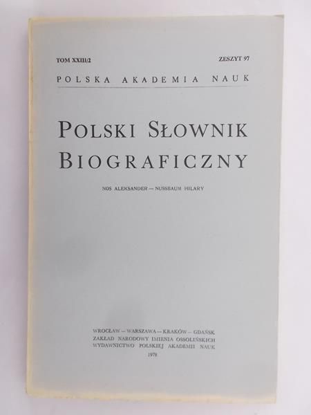 Polski słownik biograficzny – zeszyt 97