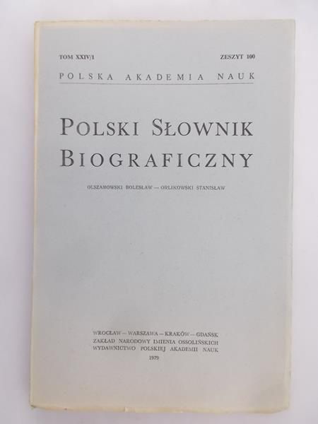 Polski Słownik Biograficzny Zeszyt 100