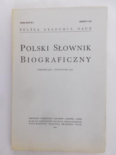 Polski Słownik Biograficzny Zeszyt 112