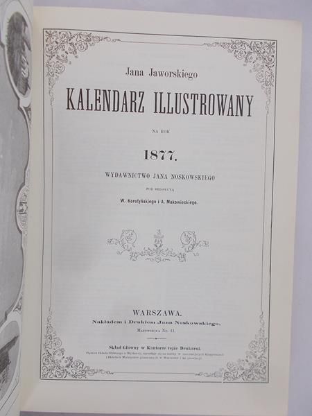 Kalendarz Jaworskiego na rok 1877