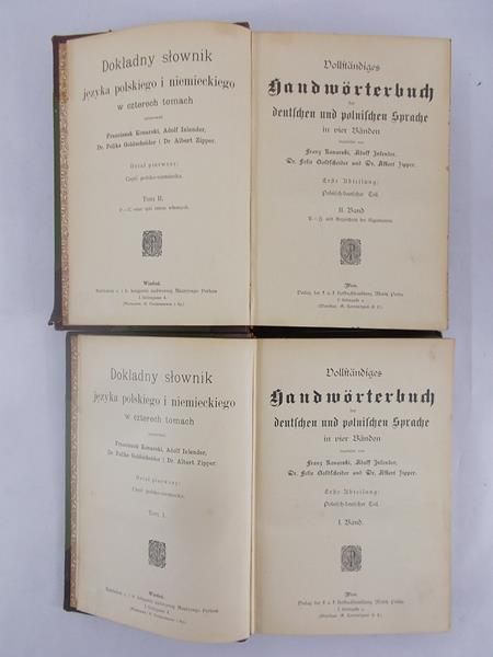 Dokładny słownik języka polskiego i niemieckiego w czterech tomach, Tom I-II, 1907 r.