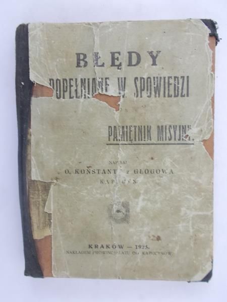 Błędy popełniane w spowiedi, 1925 r.