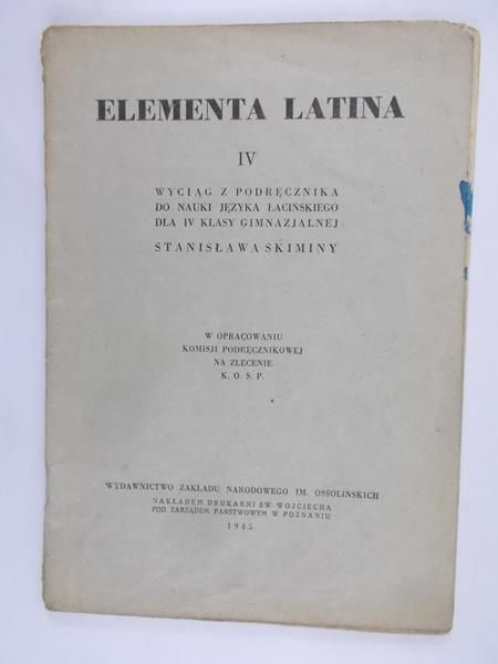 Elementa latina, tom IV, 1945 r.