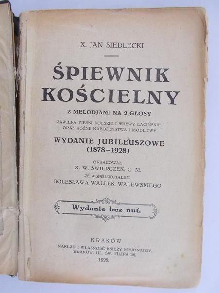Śpiewnik Kościelny, 1928 r.