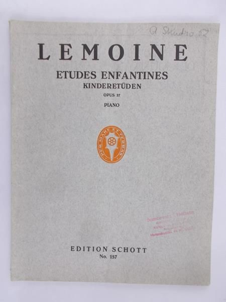 Lemoine Henri - Etudes Enfantines Kinderetuden, piano , nuty