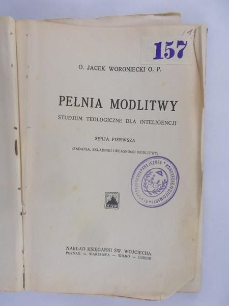 Woroniecki Jacek - Pełnia modlitwy, 1924 r.