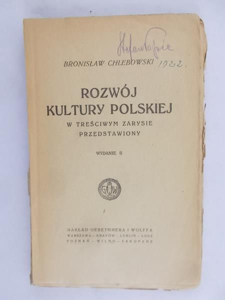 Rozwój kultury polskiej, 1922 r.